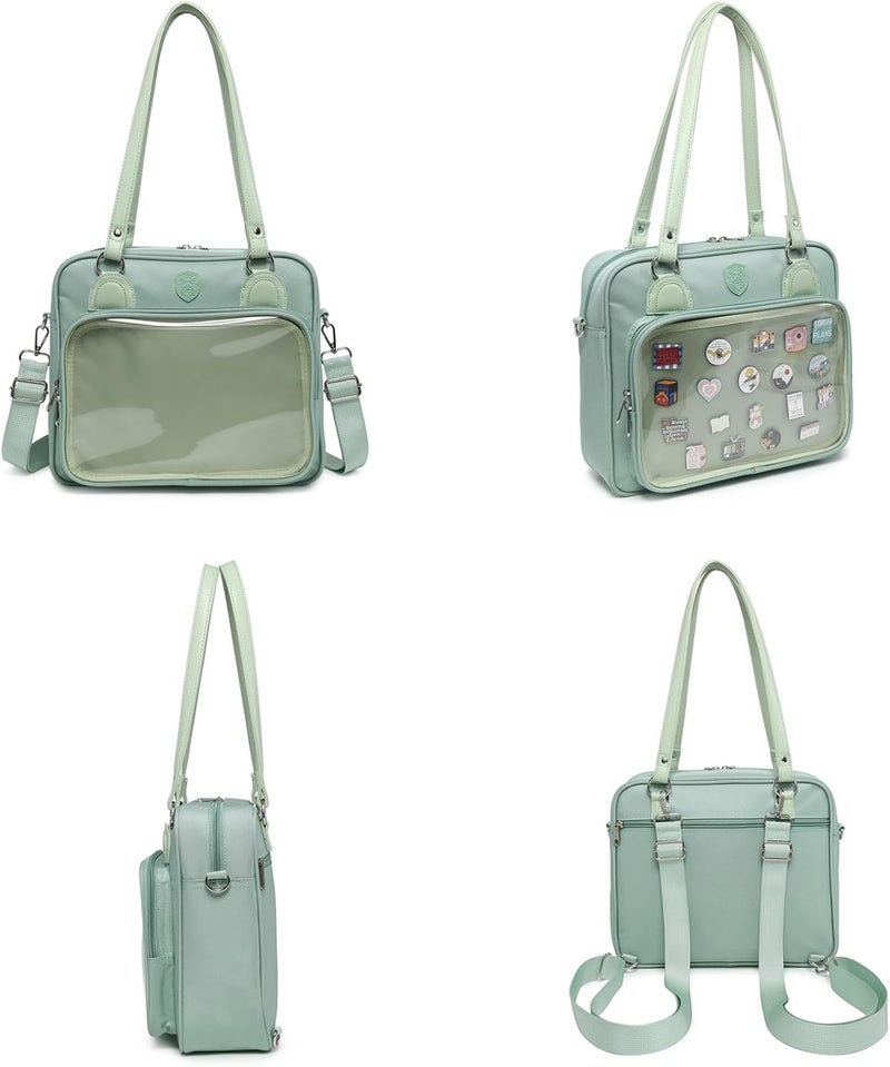 CHERRY SAUCE Oxford Ita Bag Crossbody Shoulder Bag Satchel Messenger Backpack Multi-Purpose Pins Display - Image 5